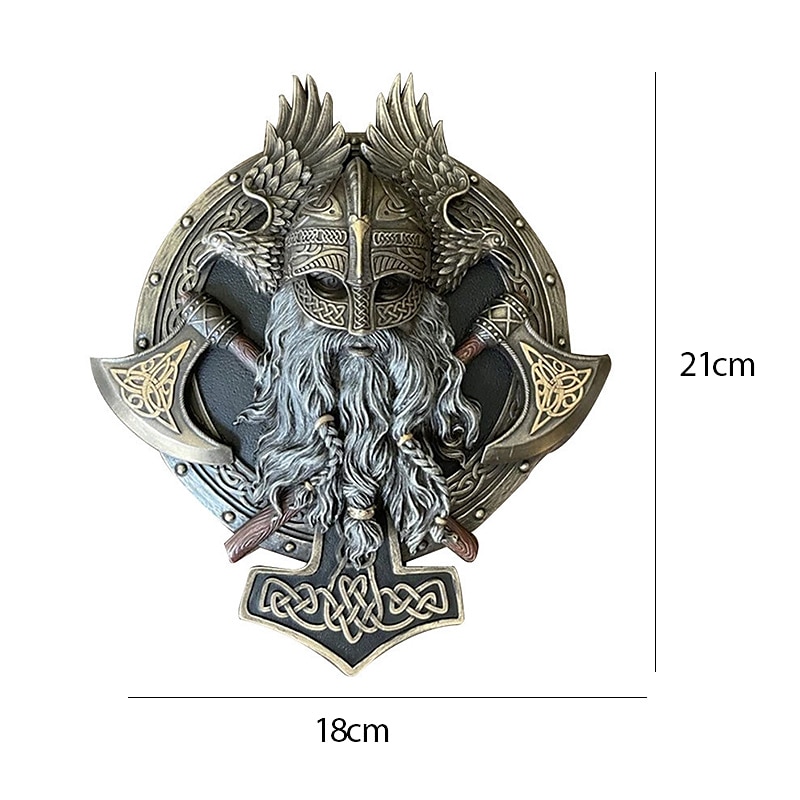 Viking berserker double hache décoration murale plaque décoration de maison décoration de jardin résine décoration de la maison artisanat de 2025 ? $43.99 –P1