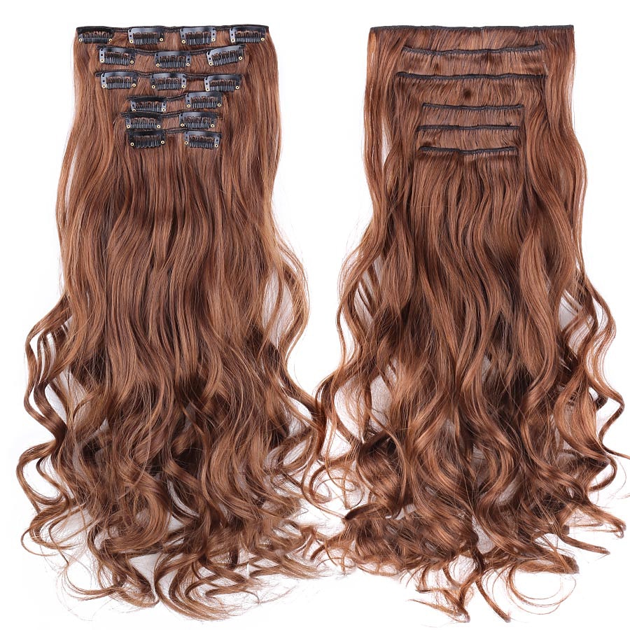 Synthetic Hair Curly Clip In Wig Extension 16 Clips In Hair Extension Hair Pieces Fake Hair Extension Synthetic 49 Colors 2025 - $16.99 –P10