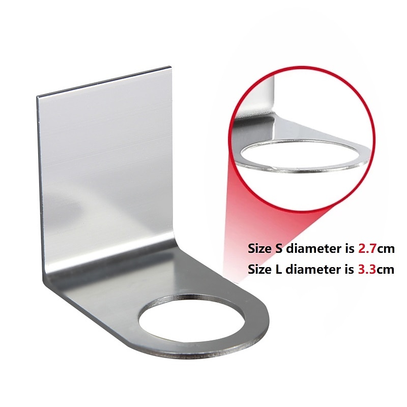 2 Pieces Bottle Holder Durable Stainless Steel Bottle Hanger Stand Traceless Metal Hook Free of Punch Wall Mounted Soap Bottle Holder 2025 - $11.49 –P6