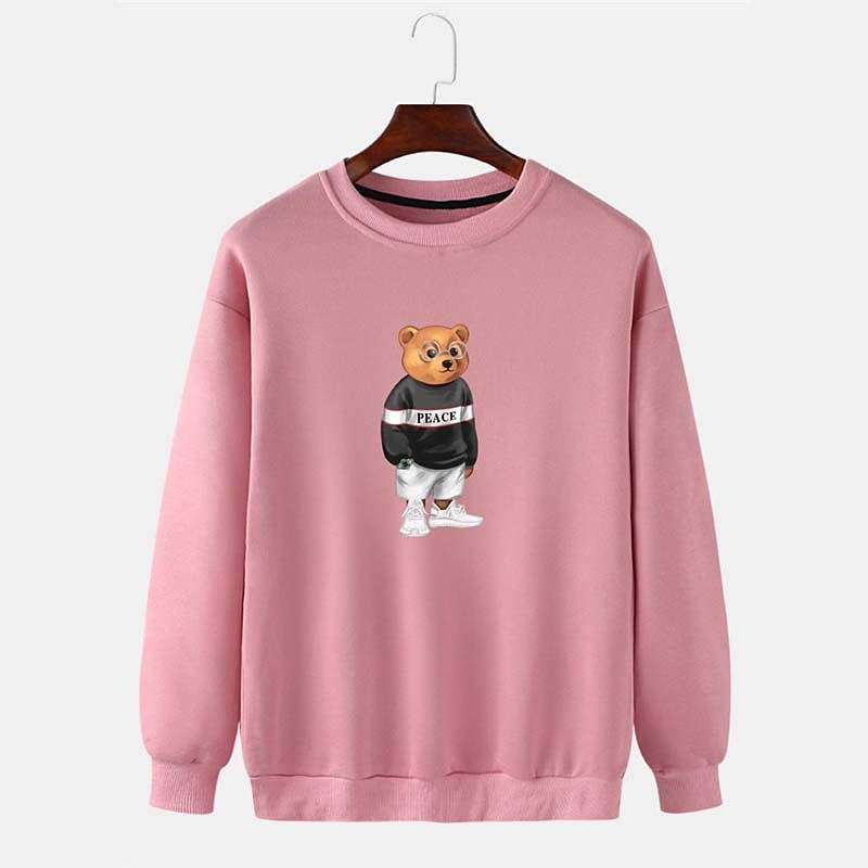 Per uomo Orso Stampa Stampe Grafiche Maglia Manica Lunga Felpa Girocollo Designer Casual Grande e Alto Casuale Sport & Outdoor Inverno Primavera & Autunno del 2026 a $30.99 –P6