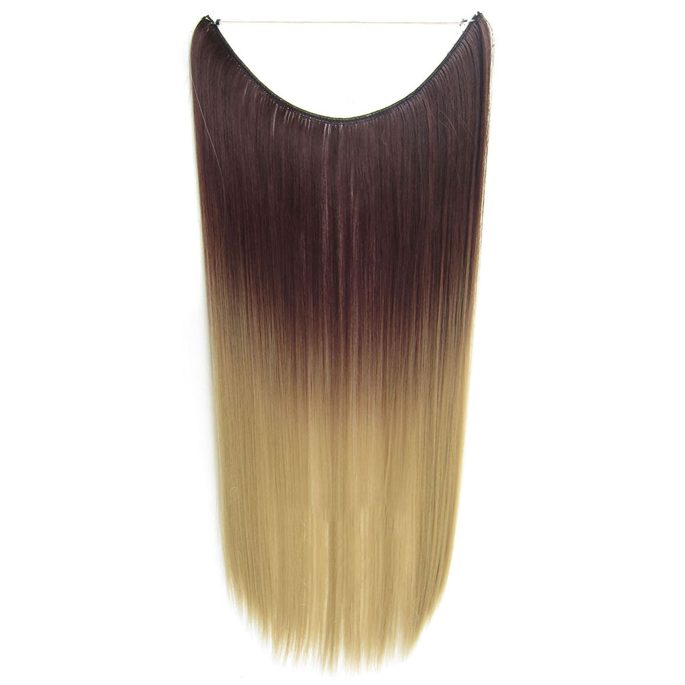 24inch 50grams 100grams Synthetic Hair Extension Gradual Color Brown Gray Blonde String Halo Hairpieces Extensions 2025 - $17.49 –P4