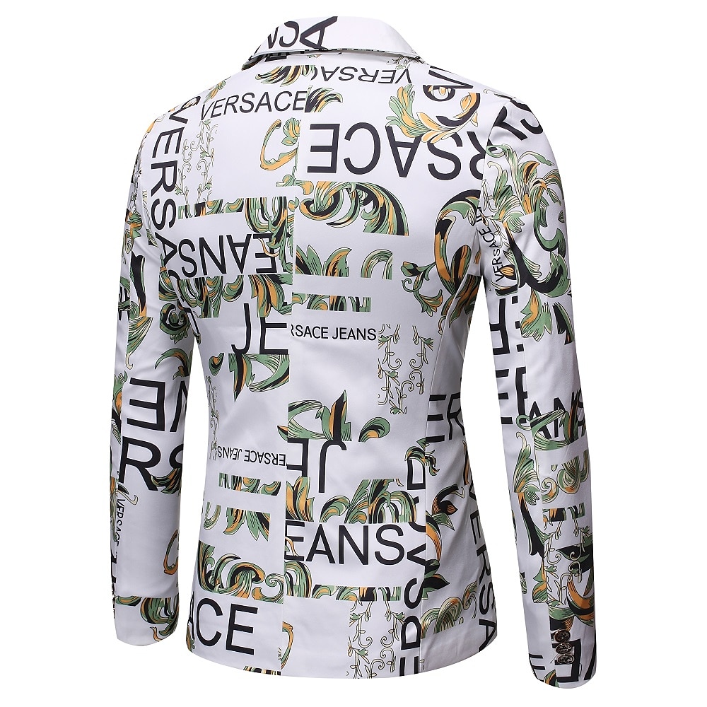 Per uomo Giacca Feste Asciugatura rapida Classico Alla moda Autunno Inverno Alfabetico Elegante Informale Colletto piatto Sottile Standard Taglia piccola Nero Bianco Rosso Blu Giacca del 2025 a $54.99 –P7