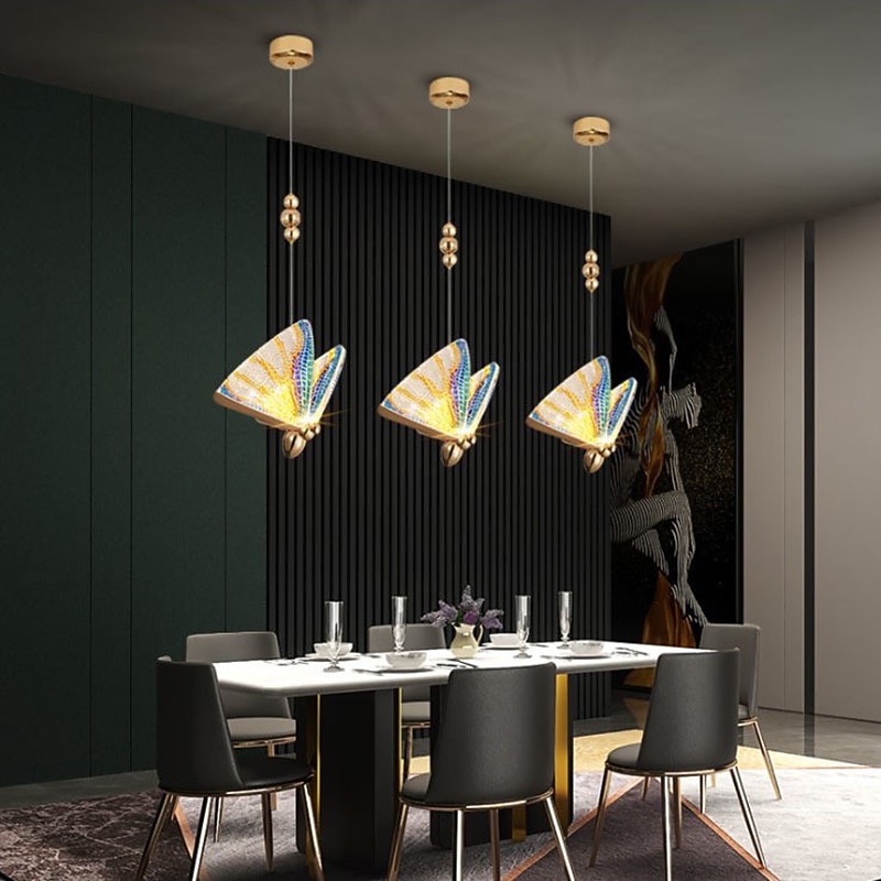 1/2-Light LED Pendant Light Luxury Creative LED Color Butterfly Pendant Lamps Modern Bedroom Bedside Cafe Bar Retest Stair Lights 110-120V 220-240V 2025 - $205.99 –P6