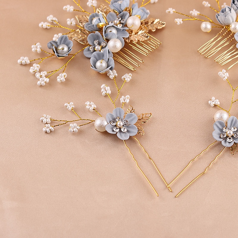 blu fiori dolci piccole perline fiore accessori per capelli pettine per capelli inserto per capelli copricapo da sposa vestito accessori per abiti del 2026 a $13.49 –P9