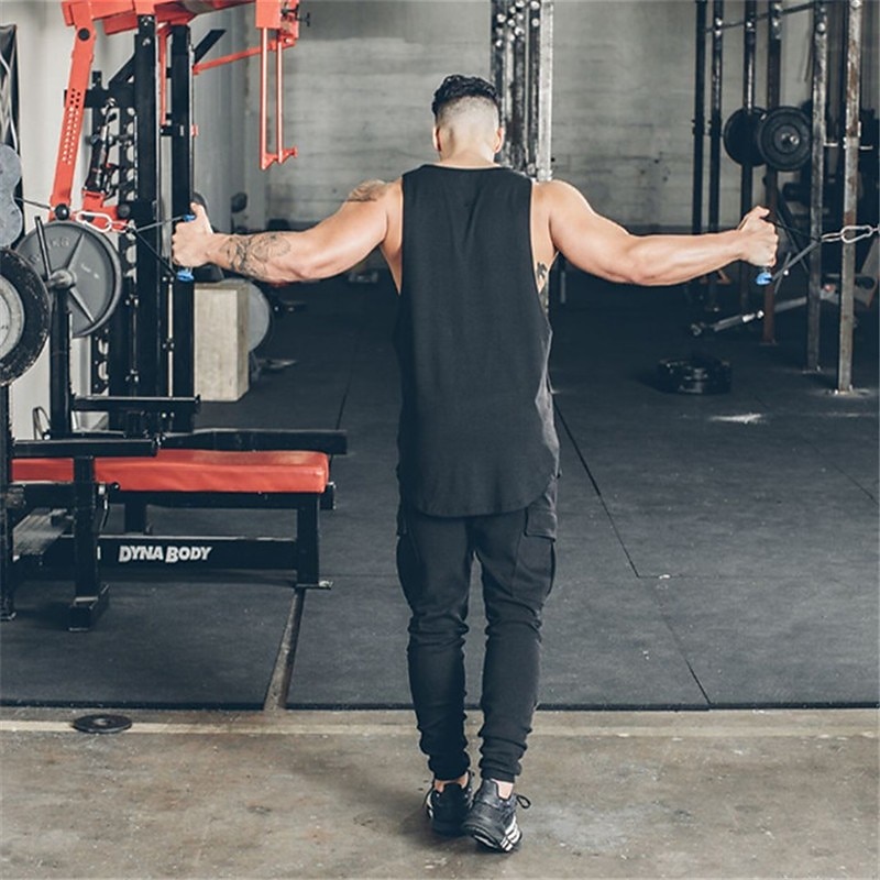 Men's Running Tank Top Workout Tank Sleeveless Vest / Gilet Summer Cotton Breathable Quick Dry Yoga Fitness Running Sportswear Activewear Black White Green 2026 - $13.99 –P20