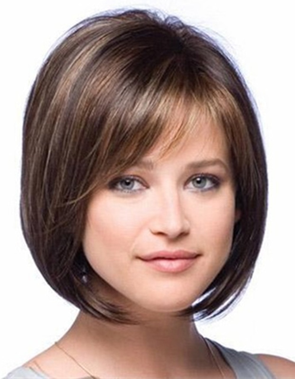 Brown Wigs for Women Synthetic Wig Straight Straight Bob with Bangs Wig Short Brown Synthetic Hair Women's Highlighted / Balayage Hair Side Part Brown 2025 - $24.99 –P1
