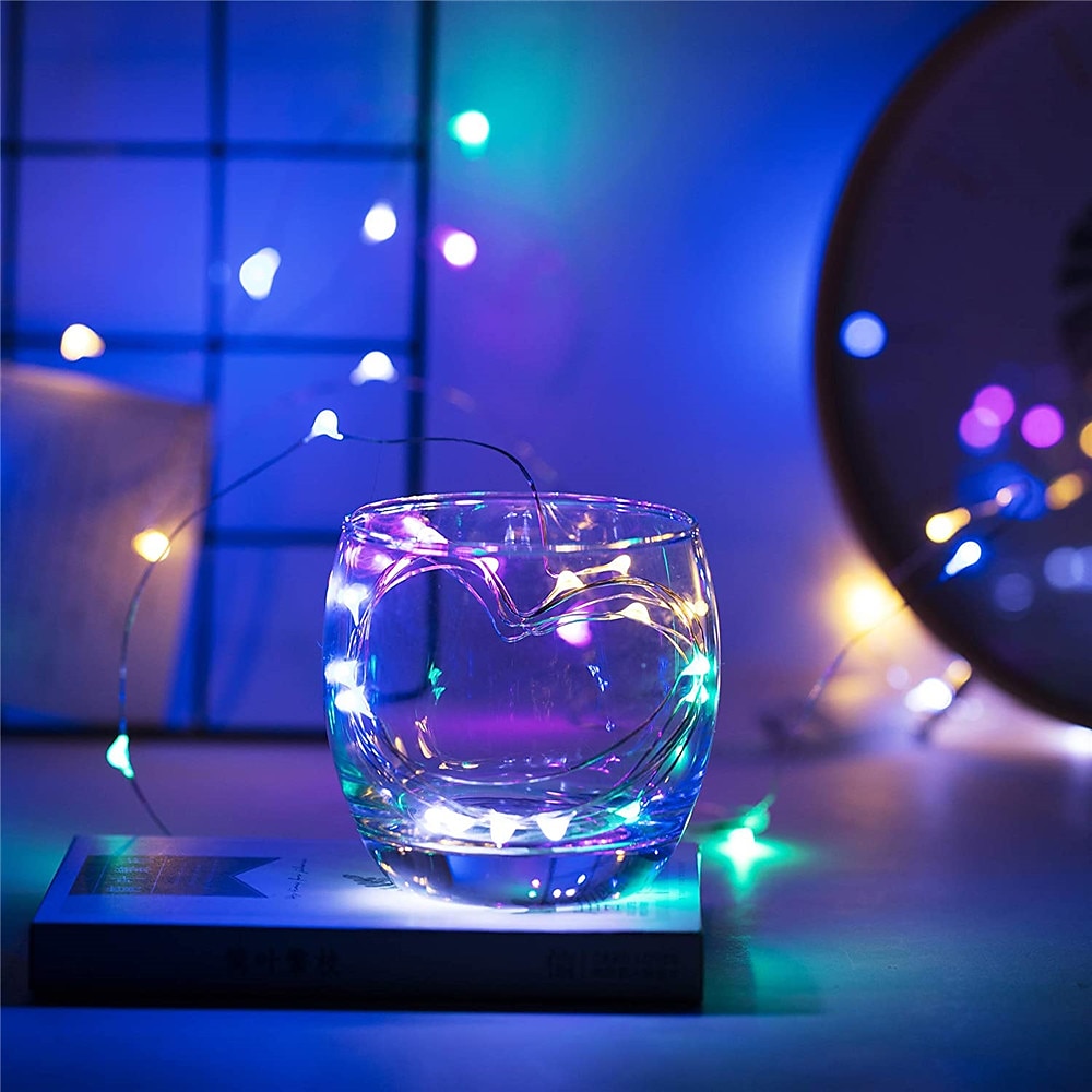 Confezione da 100 luci natalizie fata a batteria 7 piedi 20 led impermeabili mini luci stringa lucciole con filo d'argento flessibile per centrotavola matrimonio barattolo di vetro mestiere ghirlande del 2025 a $12.99 –P7