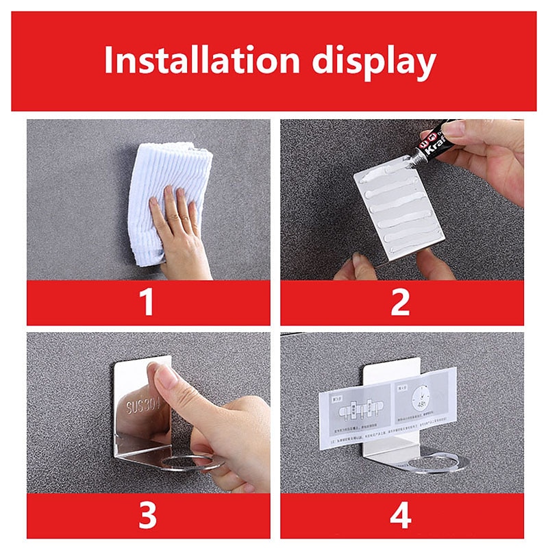 2 Pieces Bottle Holder Durable Stainless Steel Bottle Hanger Stand Traceless Metal Hook Free of Punch Wall Mounted Soap Bottle Holder 2025 - $11.49 –P1
