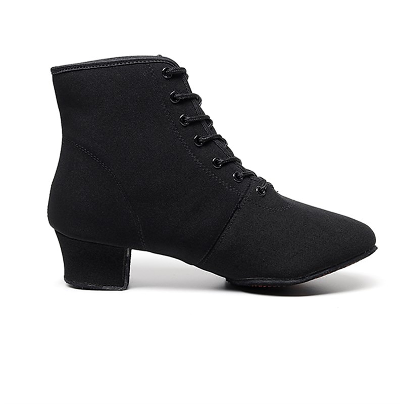 Mulheres Botas de Dança Espetáculo Festa Ensaio / Prática Botas de Calcanhar Ao ar livre Parte inferior inteira Cadarço Salto Grosso Ponta Redonda Adulto Preto de 2025 por $42.99 –P1