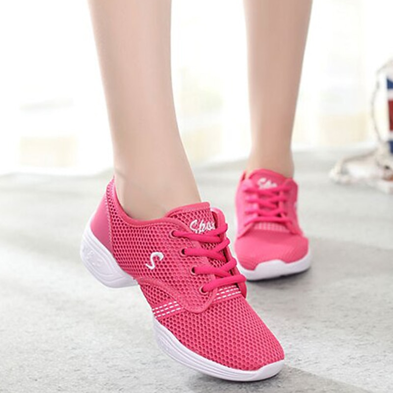 adidași de dans cu șireturi din plasă ușoară pentru femei – pantofi sport negri respirabili pentru antrenamente de jazz, zumba și fitness 2025 - $34.99 –P4