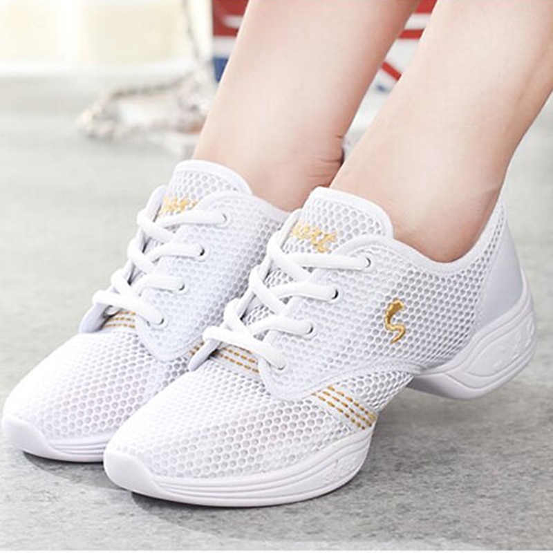adidași de dans cu șireturi din plasă ușoară pentru femei – pantofi sport negri respirabili pentru antrenamente de jazz, zumba și fitness 2025 - $34.99 –P3
