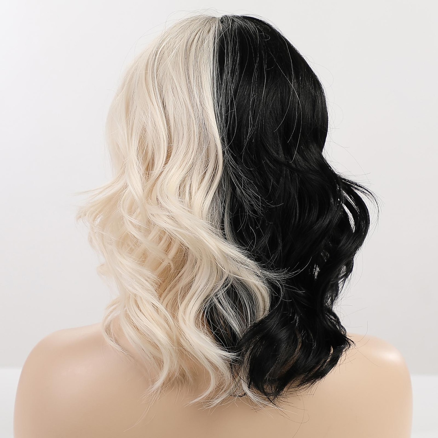 Cosplay Costume Wig Synthetic Wig Natural Wave With Bangs Wig 12 Inch Black White Synthetic Hair Women S Fashion Mixed Color 22 26 99