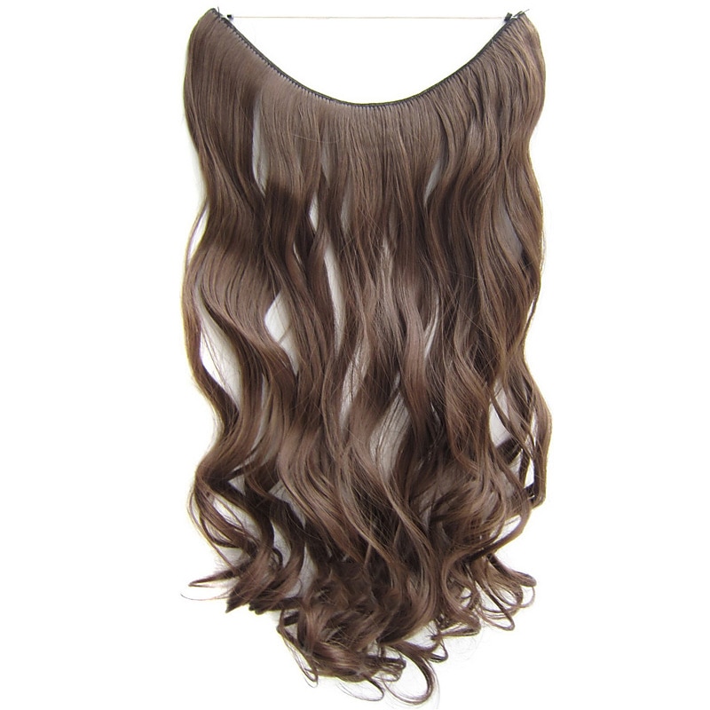 No Clip No Glue Invisible Halo Hair Extension 24inch Long Wavy Hair Synthetic Heat Resistant String Hairpiece 2025 - $19.49 –P6