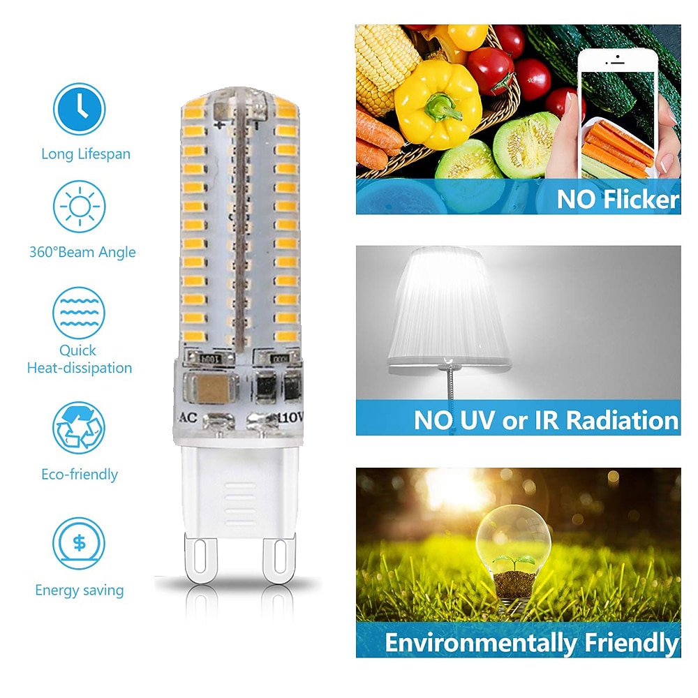 2025年 10 個 4 個 5 ワット e14 g4 g9 バイピン LED 風景電球 104leds smd 3014 500lm 50 ワットハロゲン同等家庭用照明 ac110v ac220v  コレクション – $21.99 –P9