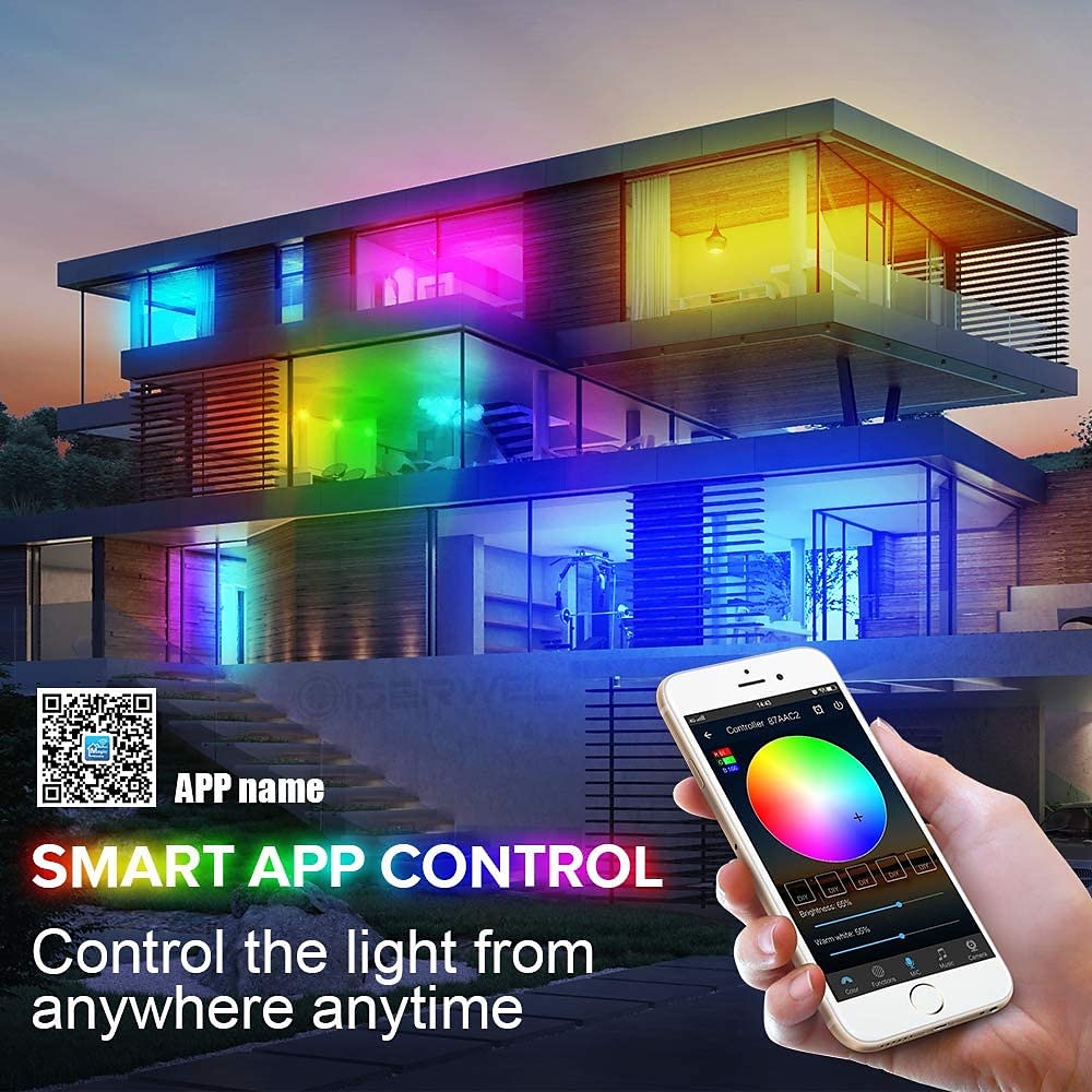 Addressable Dream color RGBIC WiFi Bluetooth LED Light Strip 5~10m 16.4~32.8ft Waterproof 5050SMD Work with Alexa Google Assistant 2025 - $64.99 –P6
