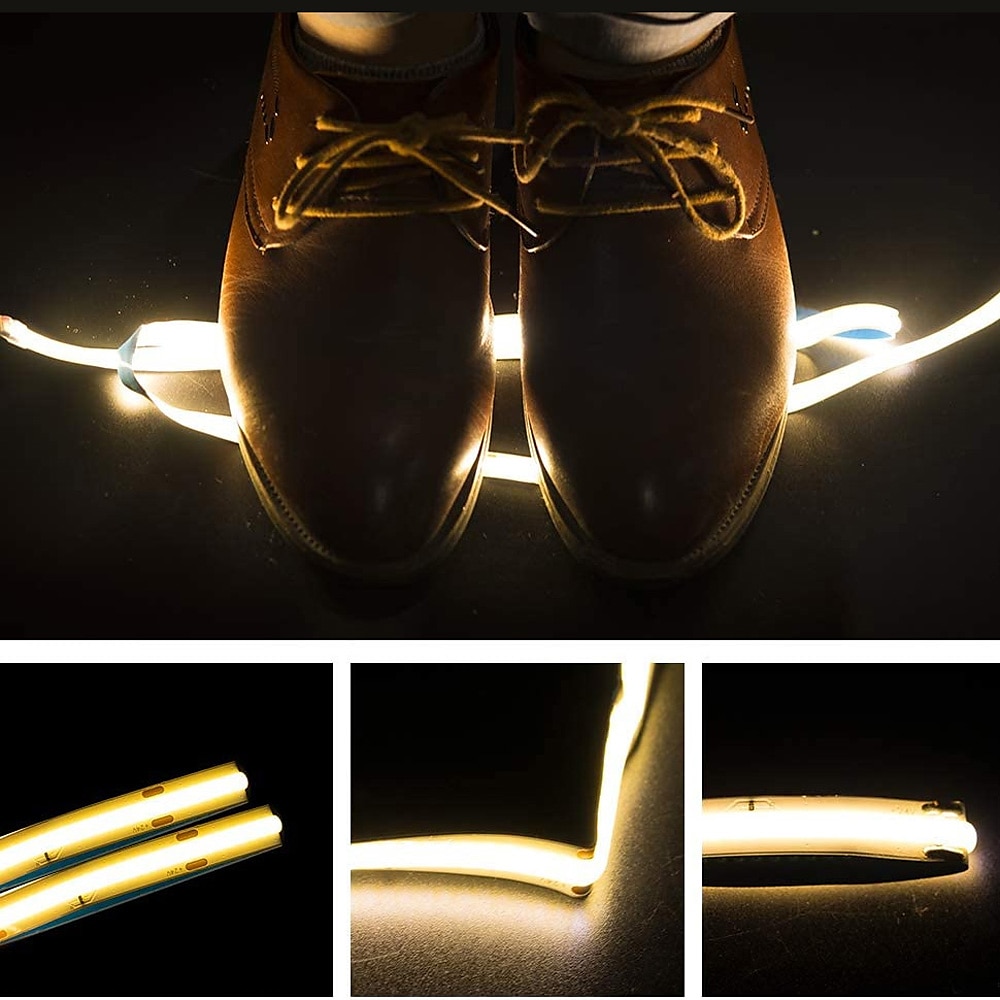 32.8ft 10m cob flexbile neon ha condotto la luce di striscia impermeabile ir24 chiave controller con adattatore 24v bianco freddo caldo per armadio camera da letto cucina tv specchio del 2025 a $44.99 –P1