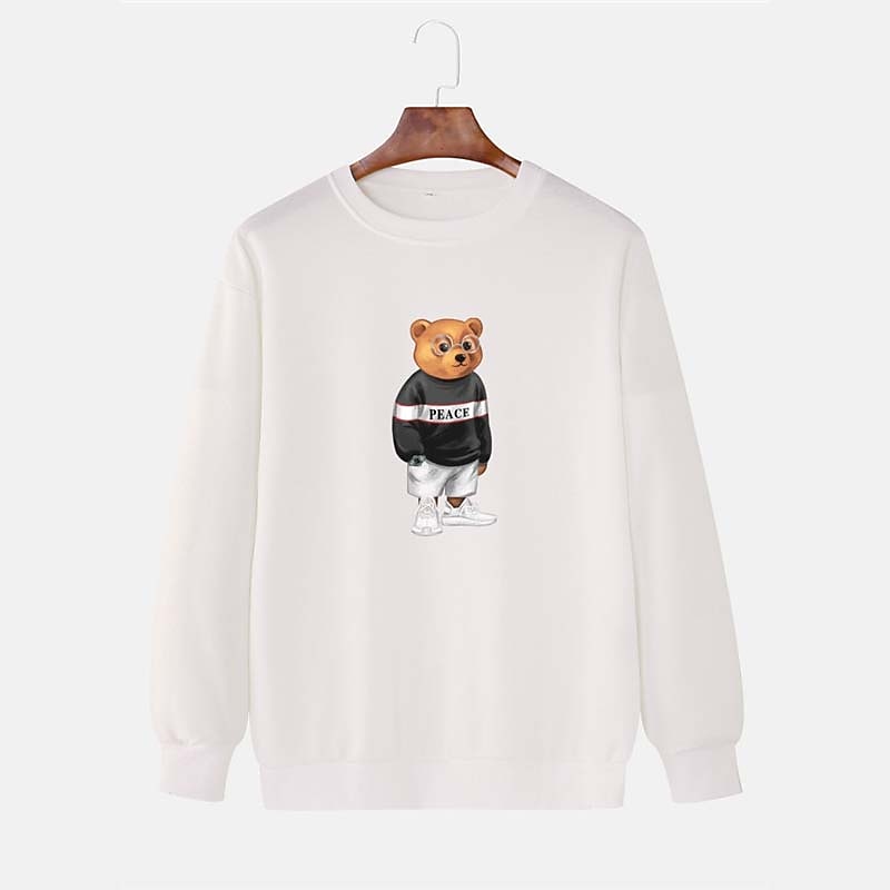 Per uomo Orso Stampa Stampe Grafiche Maglia Manica Lunga Felpa Girocollo Designer Casual Grande e Alto Casuale Sport & Outdoor Inverno Primavera & Autunno del 2026 a $30.99 –P1