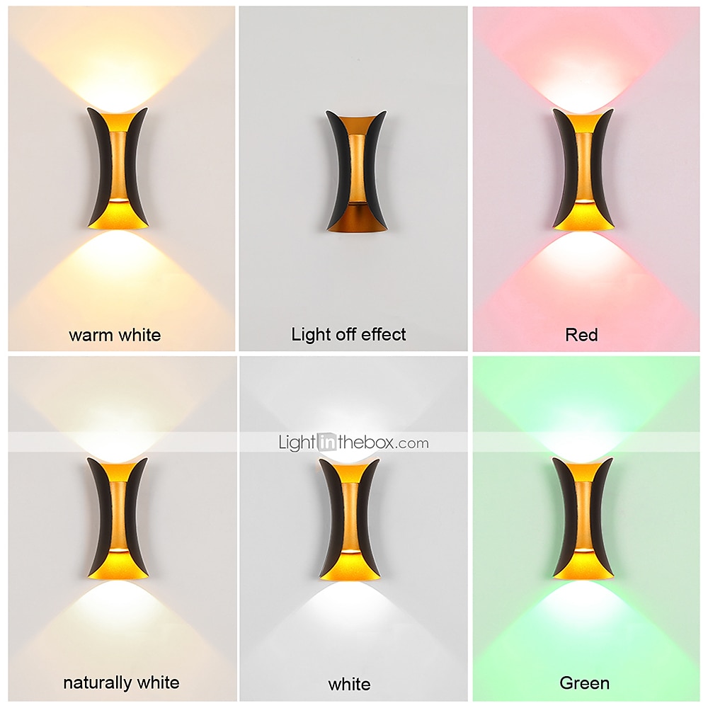 1-light 20cm zewnętrzne oświetlenie ścienne led wielokolorowe oświetlenie w górę iw dół kinkiet wewnętrzny hotele dziedzińce przejścia bramy ganek korytarz nowoczesny 90-264v 2025 - $42.99 –P2