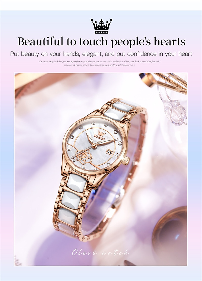 OLEVS Women's Wrist Watche Mechanical Watch for Women Analog Automatic self-winding Stylish Fashion Waterproof Luminous Rhinestone Titanium Alloy Stainless Steel 2025 - $71.99 –P1