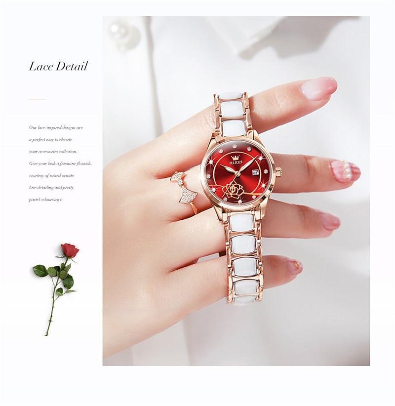 OLEVS Women's Wrist Watche Mechanical Watch for Women Analog Automatic self-winding Stylish Fashion Waterproof Luminous Rhinestone Titanium Alloy Stainless Steel 2025 - $71.99 –P13