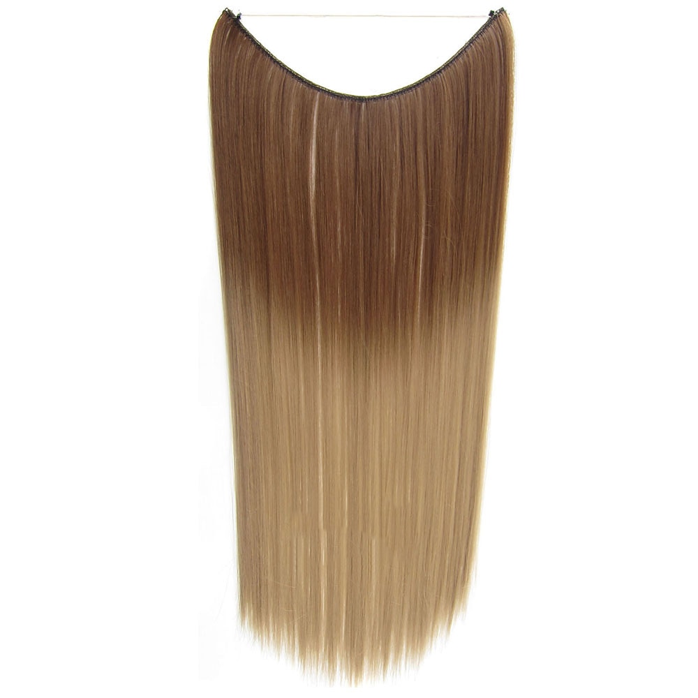24inch 50grams 100grams Synthetic Hair Extension Gradual Color Brown Gray Blonde String Halo Hairpieces Extensions 2025 - $17.49 –P6