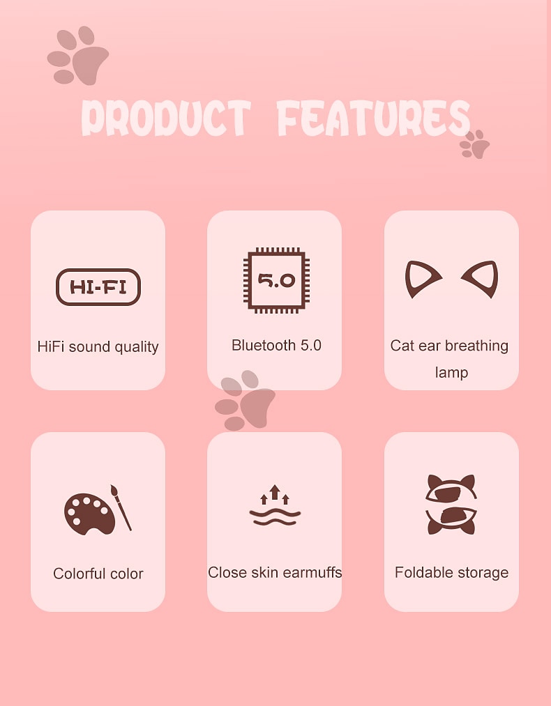 L400 LED Flash Cute Cat Ears Headphone With Microphone Bluetooth Earphone Over-Ear Wireless Music Gaming Player Over-Ear Wireless Headset 2025 - $24.99 –P2