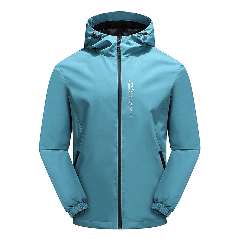 mens waterproof rain jacket gorpcore outdoor lightweight shell raincoat packable zip up hooded hiking running trench coat blue 2025 - $36.99 –P4