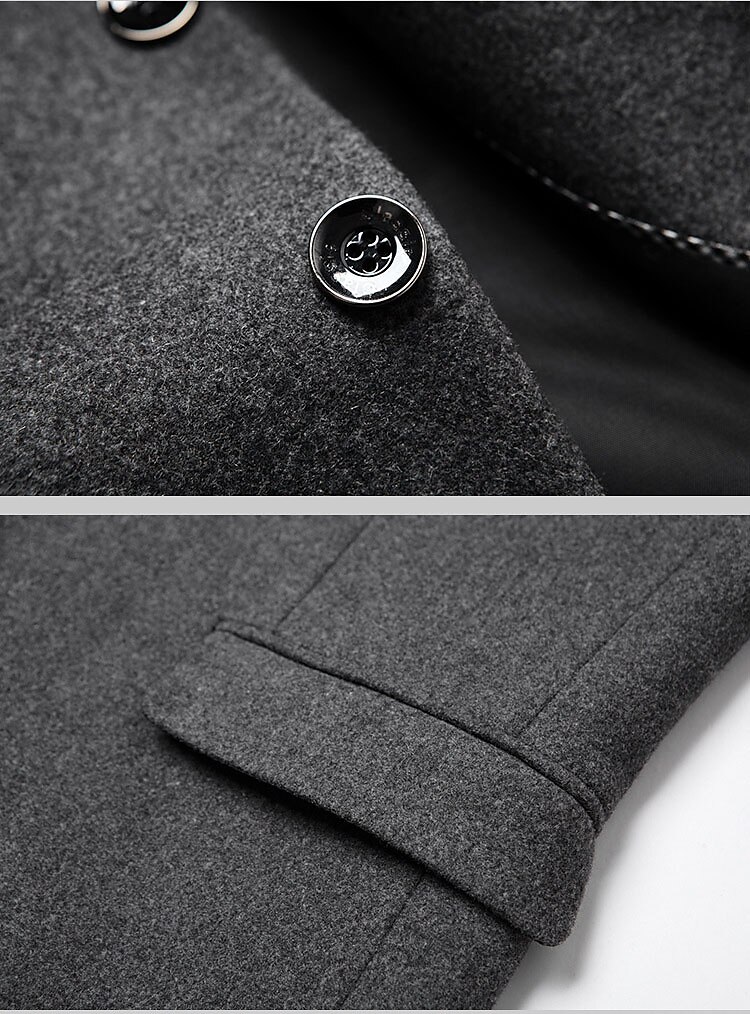 Herren Wollmantel Blazer Sakko Hochzeit B¨¹ro Büro / Geschäftlich Modisch Klassicher Stil Herbst Wolle Feste Farbe warm Warm Einreihiger Verschluss Blazer Schwarz Wein Marineblau Grau 2025 - $62.99 –P7