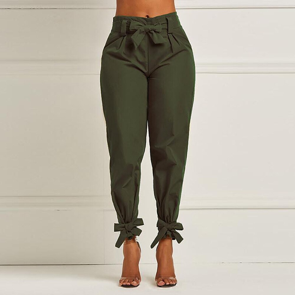 Women‘s Chinos Khaki Pants Maillard Trousers Ankle-Length Micro-elastic Mid Waist Fashion Streetwear Casual Weekend Black Yellow S M Summer Spring &  Fall 2023 - US $27.99 –P3