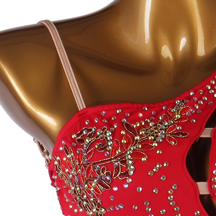 Vestito da pattinaggio artistico Per donna Da ragazza Pattinaggio sul ghiaccio Vestiti Completi Bianco Blu marino scuro Rosso Floreale Scollatura posteriore Retato Elastene Elevata elasticità del 2026 a $118.99 –P13