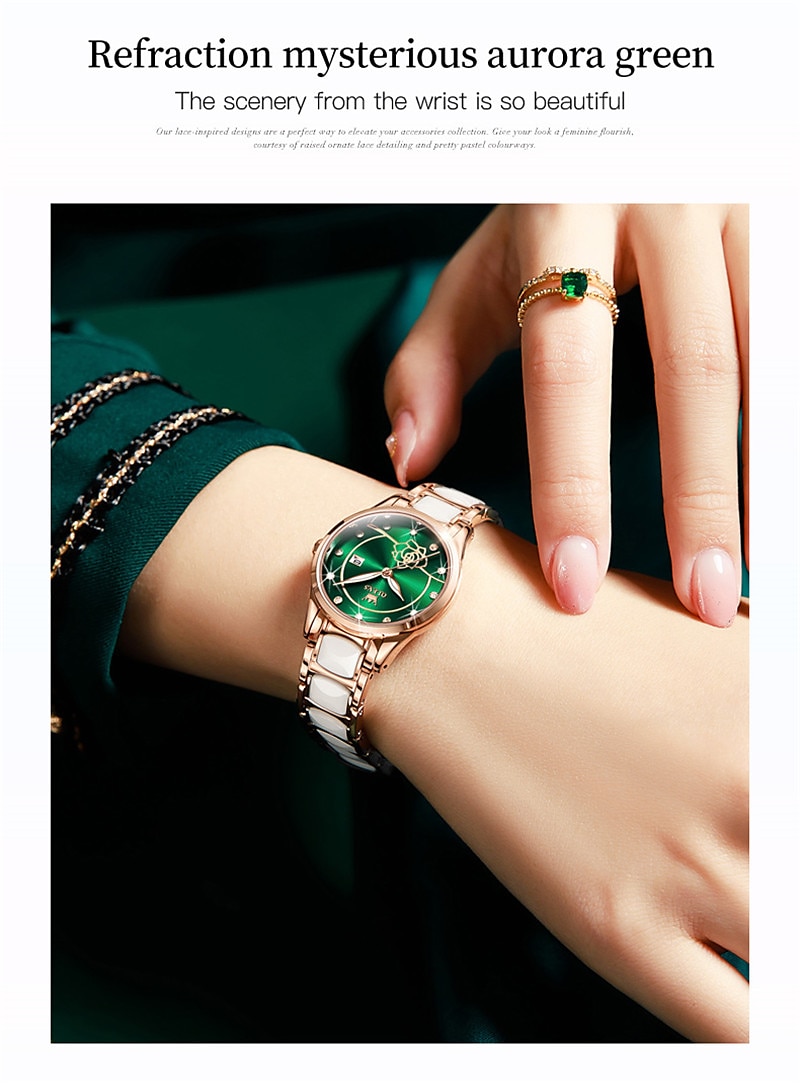OLEVS Women's Wrist Watche Mechanical Watch for Women Analog Automatic self-winding Stylish Fashion Waterproof Luminous Rhinestone Titanium Alloy Stainless Steel 2025 - $71.99 –P8
