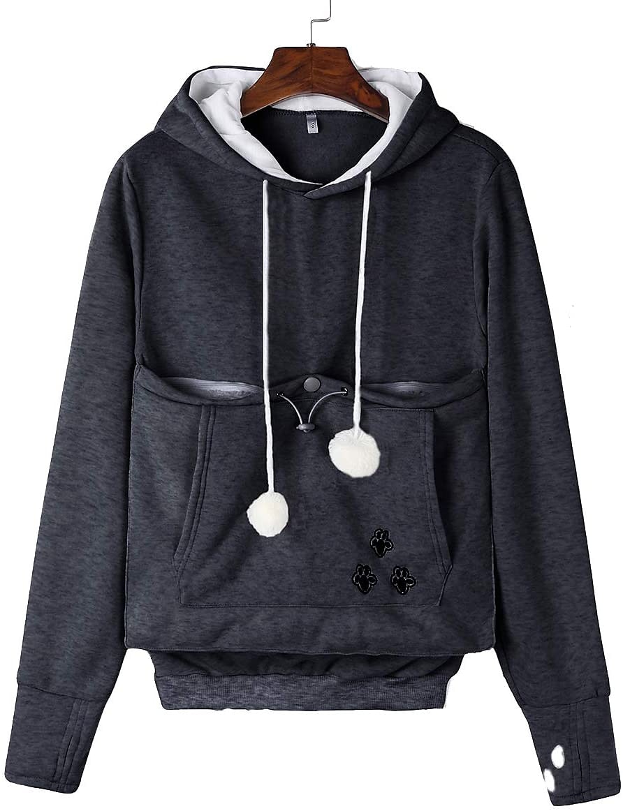 felpe con cappuccio da donna a marsupio grande, pullover con orecchie da gatto carino, felpa con cappuccio per cani e gatti da compagnia blu scuro del 2025 a $18.99 –P9