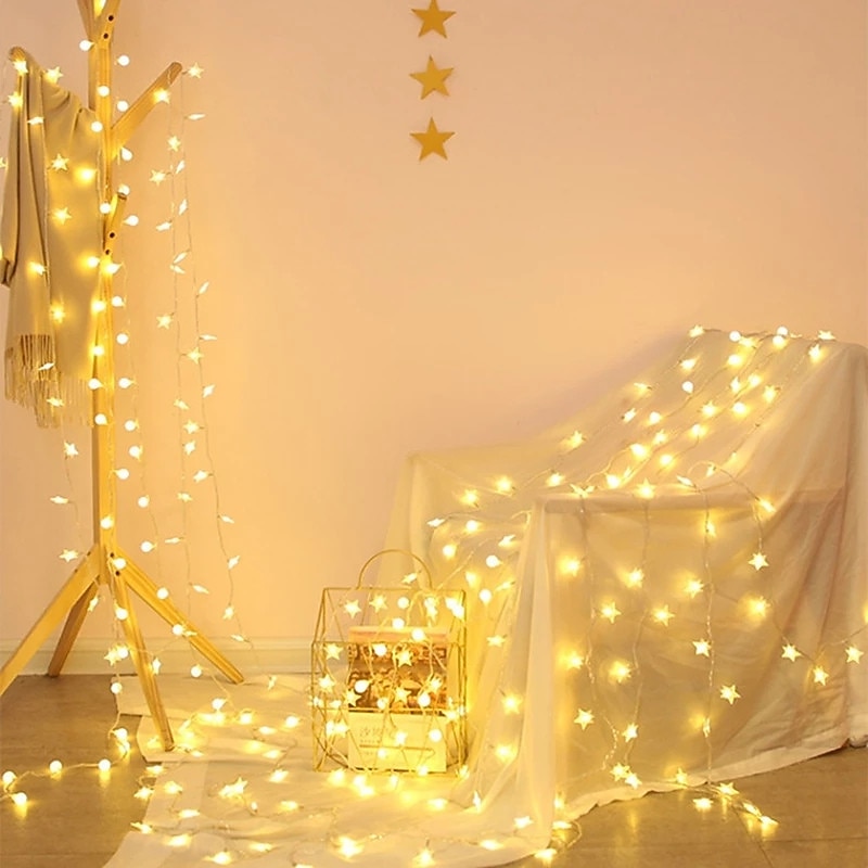 Guirlande lumineuse élégante pour réception de mariage, alimentée par piles AA, étoiles sphériques à LED, étanche, éclairage extérieur/intérieur, éclairage chaleureux pour la décoration du nouvel an de 2025 ? $10.99 –P3