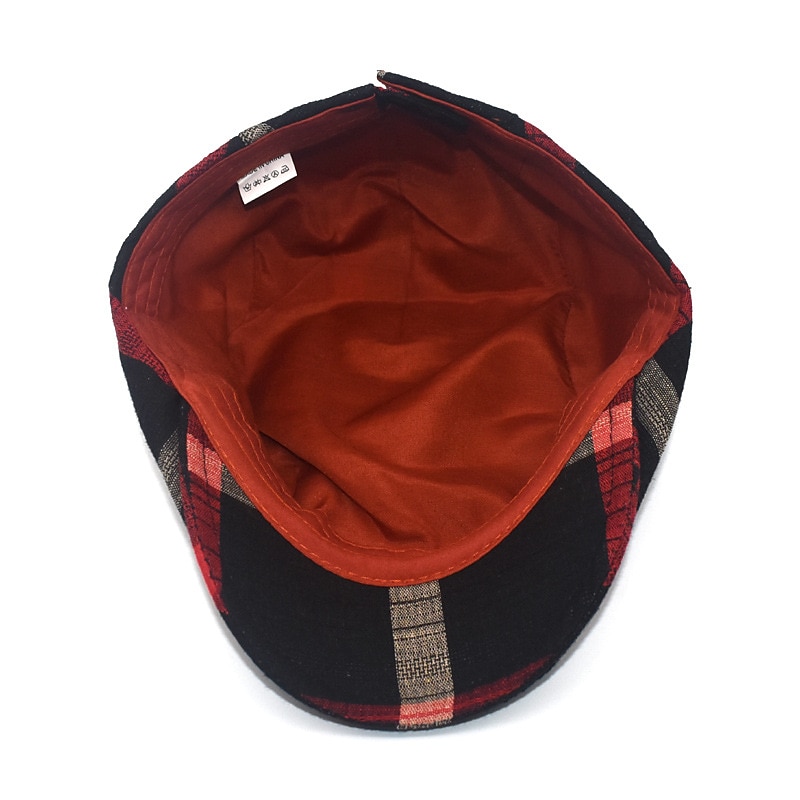 Per uomo Cappello basco Nero Rosso Cotone Bicolore La moda degli anni '20 Informale Esterno Esterno Giornaliero A quadri Protezione solare Comfort Caldo Traspirante del 2025 a $8.99 –P7