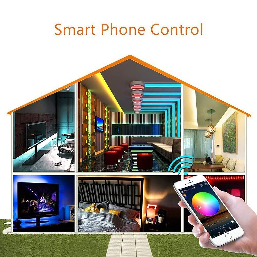 Addressable Dream color RGBIC WiFi Bluetooth LED Light Strip 5~10m 16.4~32.8ft Waterproof 5050SMD Work with Alexa Google Assistant 2025 - $64.99 –P15