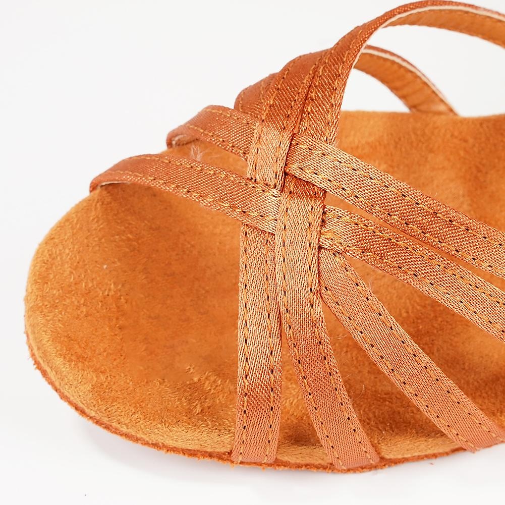 pantofi de dans latino din satin pentru fete cu toc jos și design cu curele încrucișate - perfecti pentru dansul de sală și salsa 2025 - $29.99 –P2