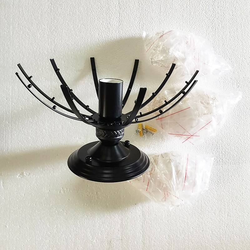 28 ס"מ עיצוב ייחודי נברשות תקרה אור led מתכת ספוטניק גימורים וינטג' קאנטרי 220-240v 2025 - $249.39 –P5