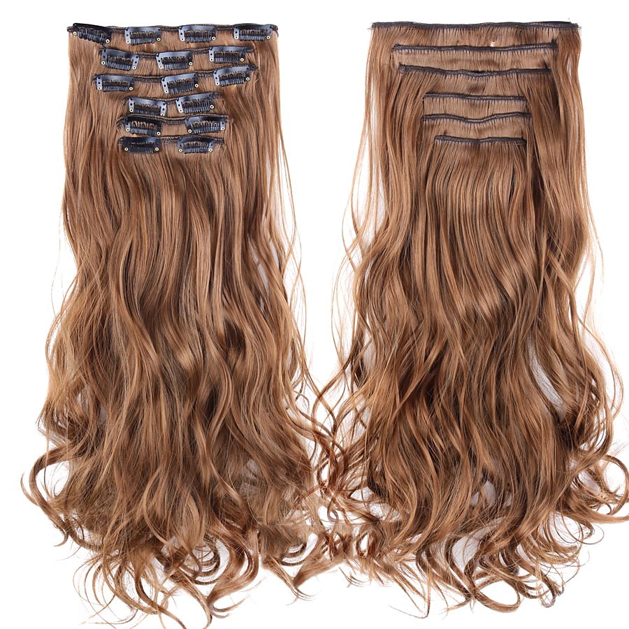 Synthetic Hair Curly Clip In Wig Extension 16 Clips In Hair Extension Hair Pieces Fake Hair Extension Synthetic 49 Colors 2025 - $16.99 –P17