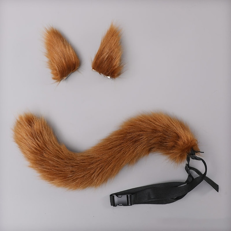 Ensemble de cosplay anime pour filles loups kawaii oreilles de renard pinces à cheveux coiffure queue en peluche pour fête de carnaval de 2026 ? $18.99 –P8