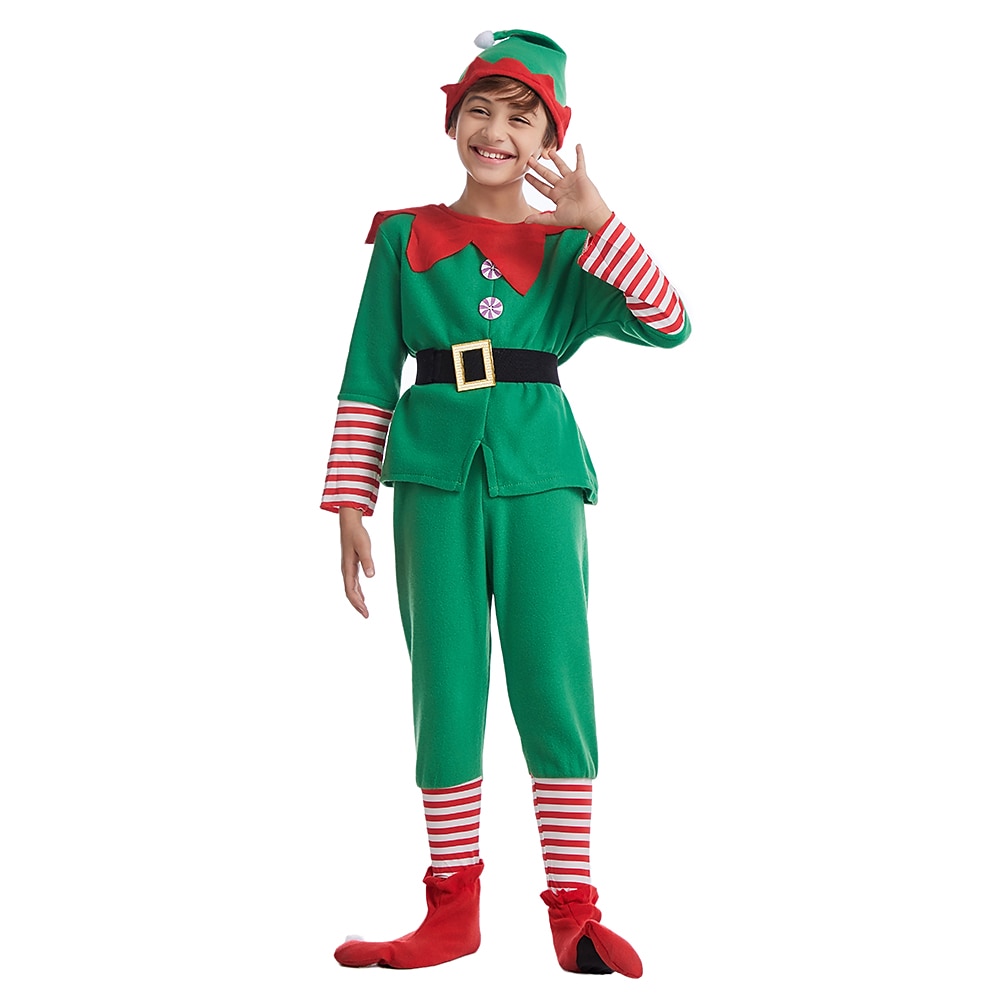 jultomten Alf Klänningar Kläder Semester klänning Alvdräkt Herr Pojkar Jul Karnival Maskerad Maskerad Cosplay kostym Jul Vuxna Fest Jul Semester Topp Byxor Skärp Strumpor Hatt 2025 - $53.99 –P19