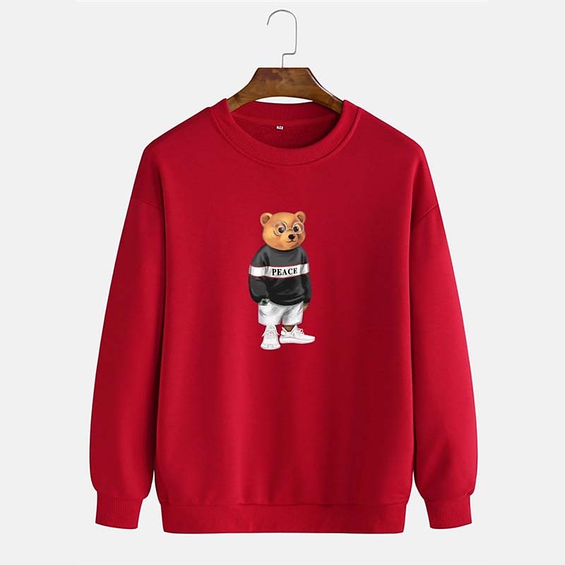 Per uomo Orso Stampa Stampe Grafiche Maglia Manica Lunga Felpa Girocollo Designer Casual Grande e Alto Casuale Sport & Outdoor Inverno Primavera & Autunno del 2026 a $30.99 –P8