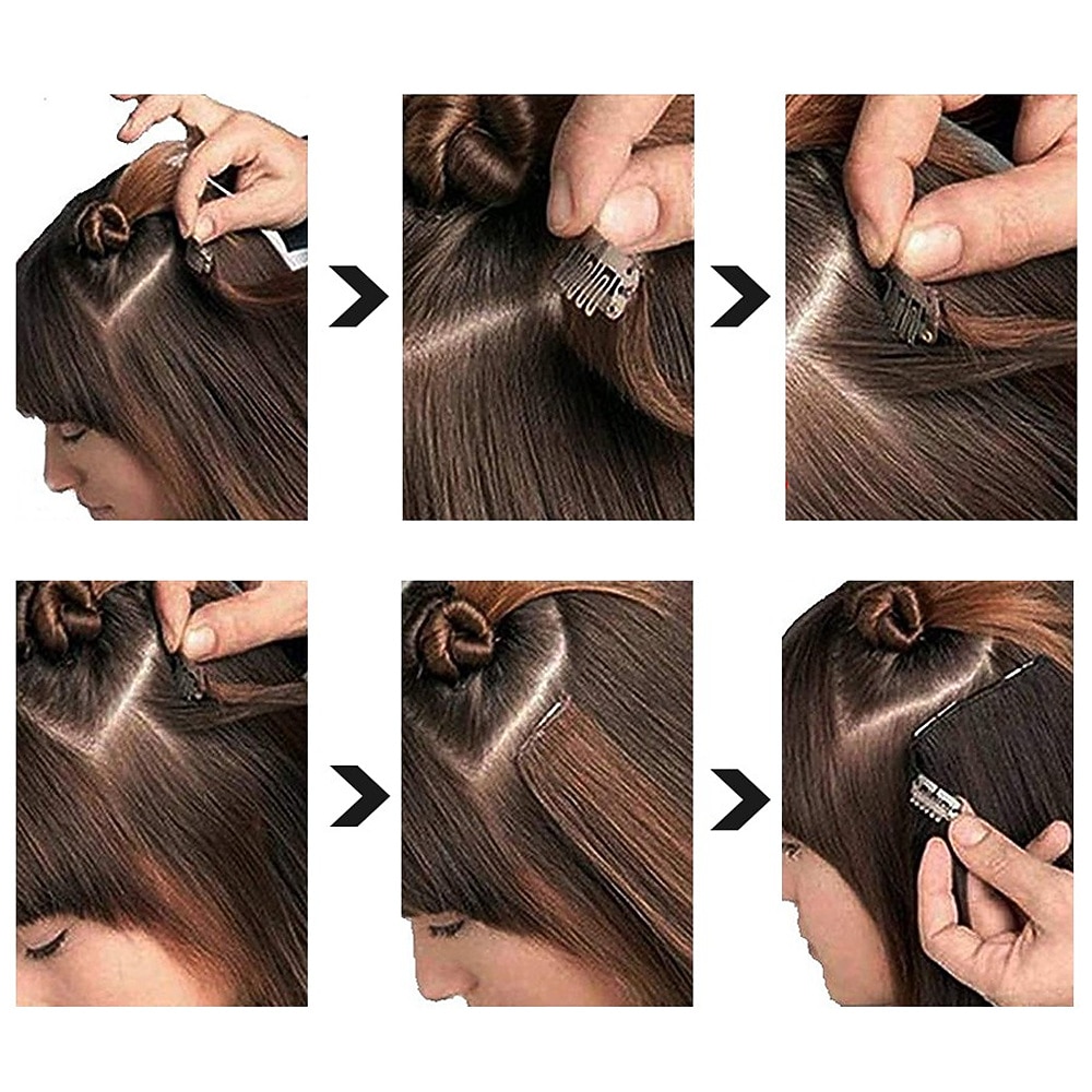 7 pièces/ensemble 22 postiches ondulés bouclés 16 clips dans de faux cheveux de style clip synthétique dans les extensions de cheveux résistant à la chaleur pour les femmes filles de 2025 ? $18.49 –P2
