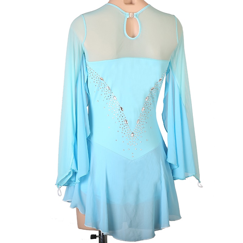 Rochie de Patinaj Artistic Pentru femei Fete Πατινάζ στο πάγο Rochii Ținute Alb Bleumarin Albastru celest Peteci Plasă Spandex Înaltă Elasticitate Antrenament Profesional Competiție Ținută Patinaj 2025 - $112.99 –P20