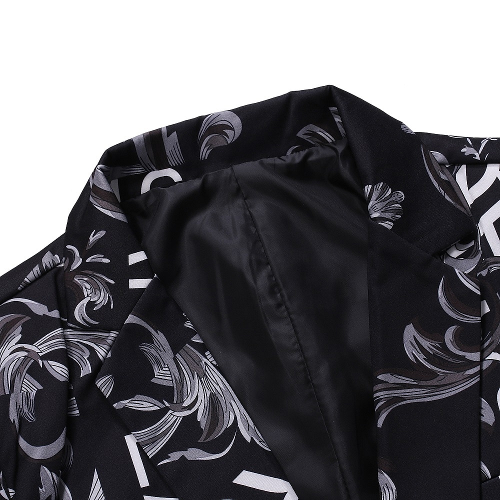 Per uomo Giacca Feste Asciugatura rapida Classico Alla moda Autunno Inverno Alfabetico Elegante Informale Colletto piatto Sottile Standard Taglia piccola Nero Bianco Rosso Blu Giacca del 2025 a $54.99 –P10