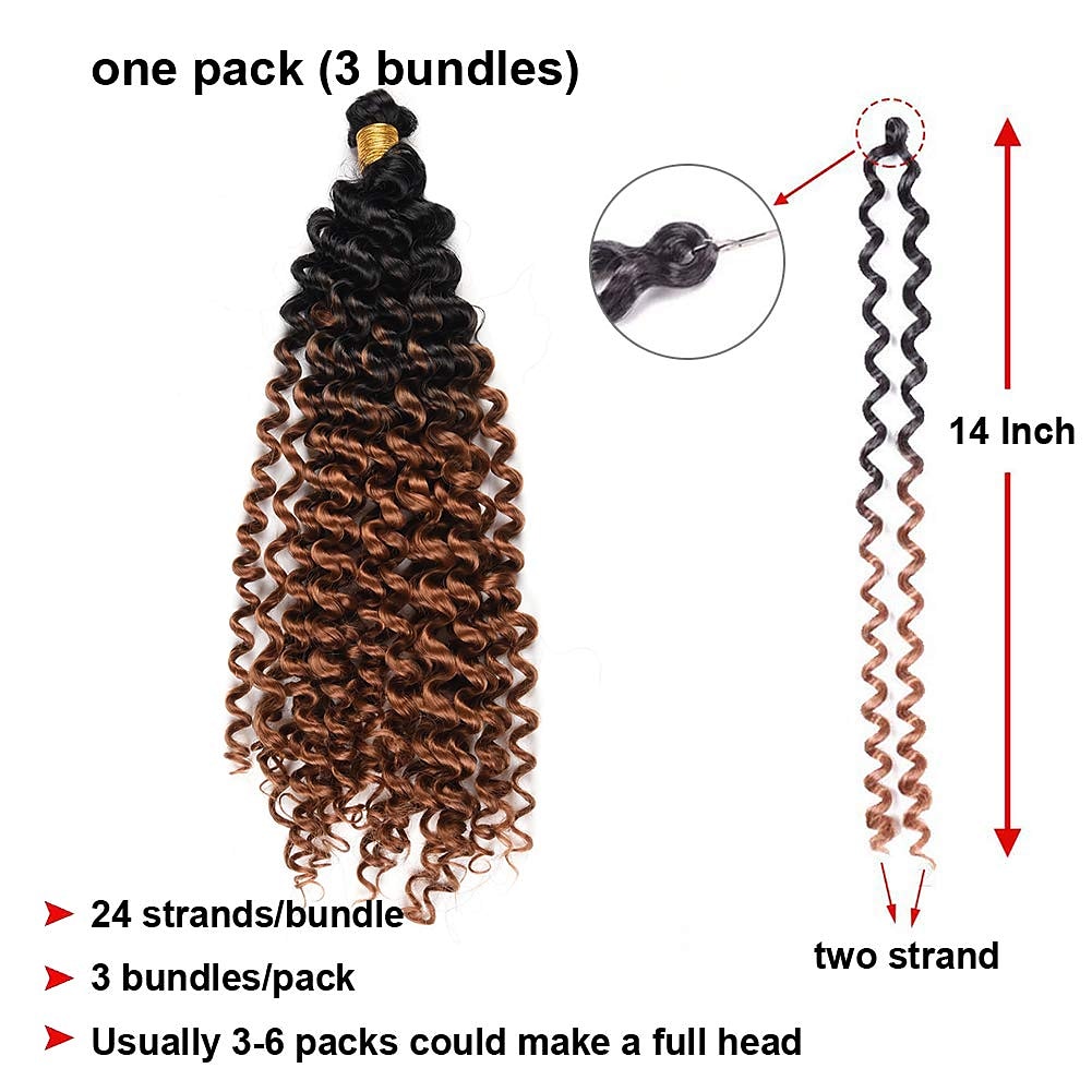 14inch GoGo Curl Crochet Braids for Water Wave Crochet Hair for Black –  EveryMarket