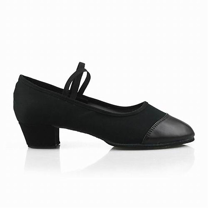 Damen Ballsaal Schuhe für modern Dance Salsa Schuhe Line Dance Leistung Für den Ballsaal Walzer Oxford Einheitliche Farbe Niedriger Absatz Gummiband Slipper Schwarz 2025 - $26.99 –P4