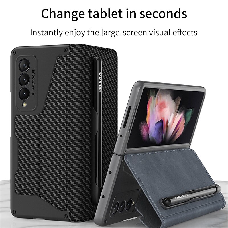 Чехол для телефона для Samsung Galaxy Z Fold 5 Z Fold 4 Z Fold 3 Z Fold 2 полный корпус чехол для карт пылезащитный двусторонний однотонный PU кожа 2025 - $32.99 –P10