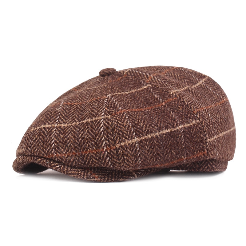 Pánské Baret Novinářský klobouk Tweed Cap Béžová Kávová Polyester Šik ven stylové Móda 20. let Venkovní Denní Jdeme ven Mříž Proti sluci 2025 - $17.99 –P7