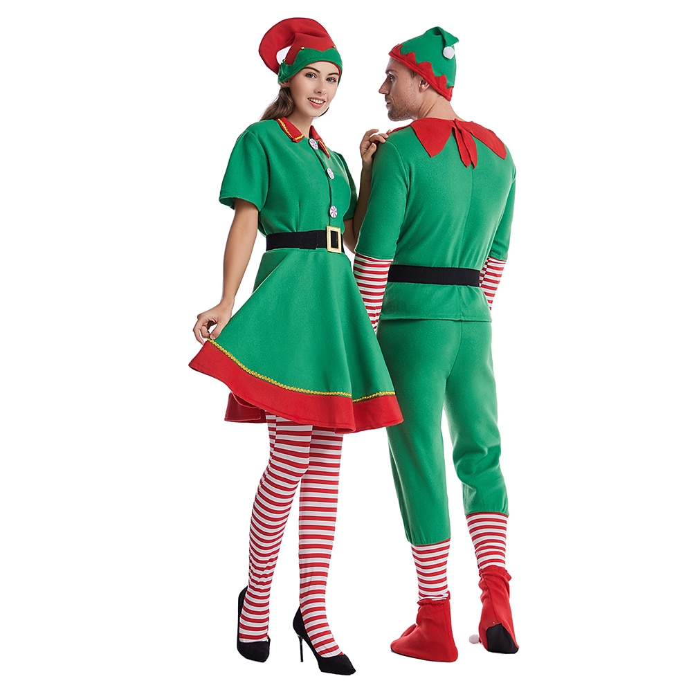 jultomten Alf Klänningar Kläder Semester klänning Alvdräkt Herr Pojkar Jul Karnival Maskerad Maskerad Cosplay kostym Jul Vuxna Fest Jul Semester Topp Byxor Skärp Strumpor Hatt 2025 - $53.99 –P11