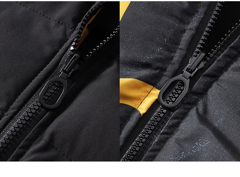 Homme Manteau d'hiver Veste d'Hiver Doudoune Veste matelassée Poche Full Zip Imprimer Extérieur Plein Air du quotidien Normal Sportif Décontractées Chaud Respirable Automne Hiver Lettre Noir Jaune de 2025 ? $61.99 –P5